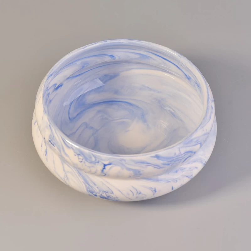 Blue marble ceramic candle holders wholesale