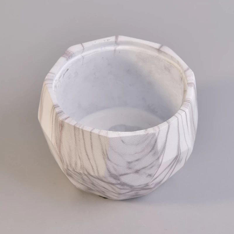 Beautiful marble effect cement candle making jars