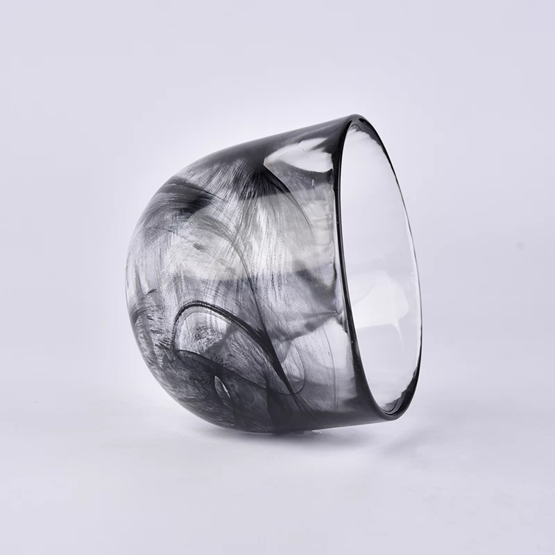 Glass Candle Holder with Dust Cloud Effect