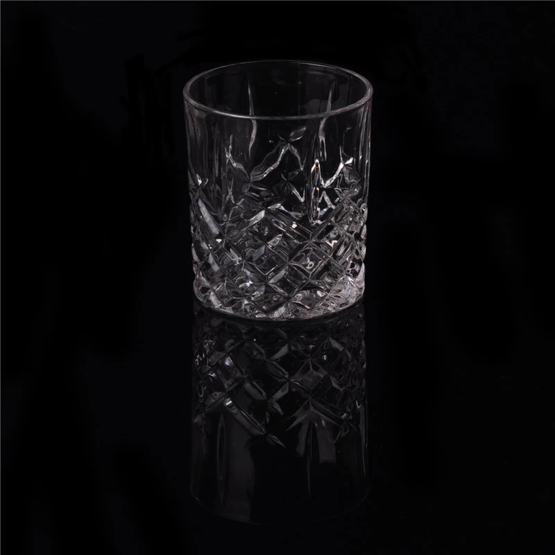 engraved glass candle holder