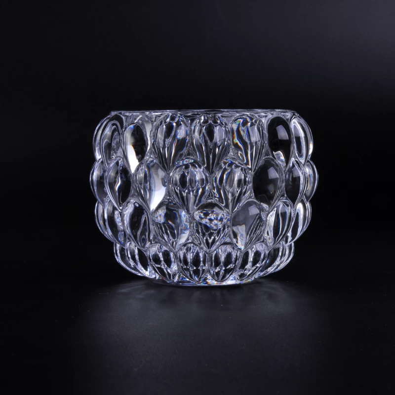 Small cute crystal clear glass votive candle holder wholesale 