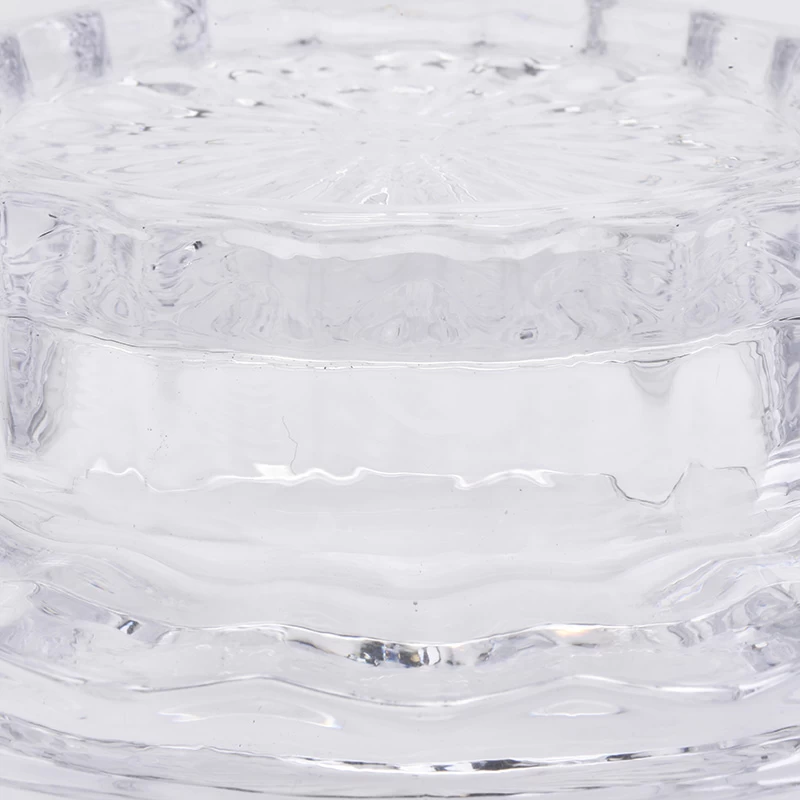 high quality clear glass candle jar with glass lid 