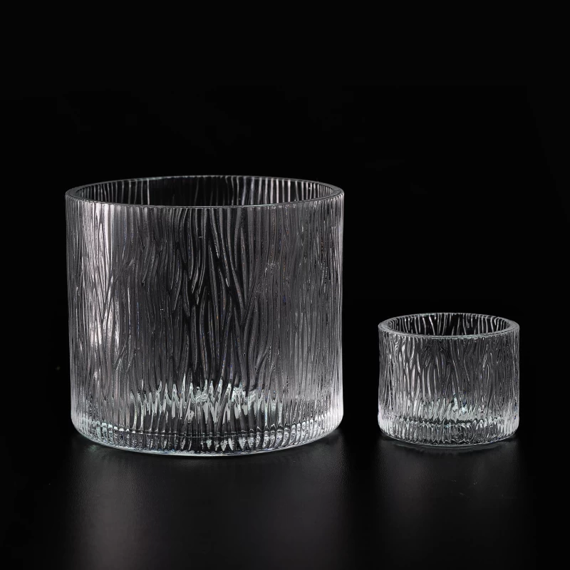 Cylinder Round Clear Glass Candle Jar