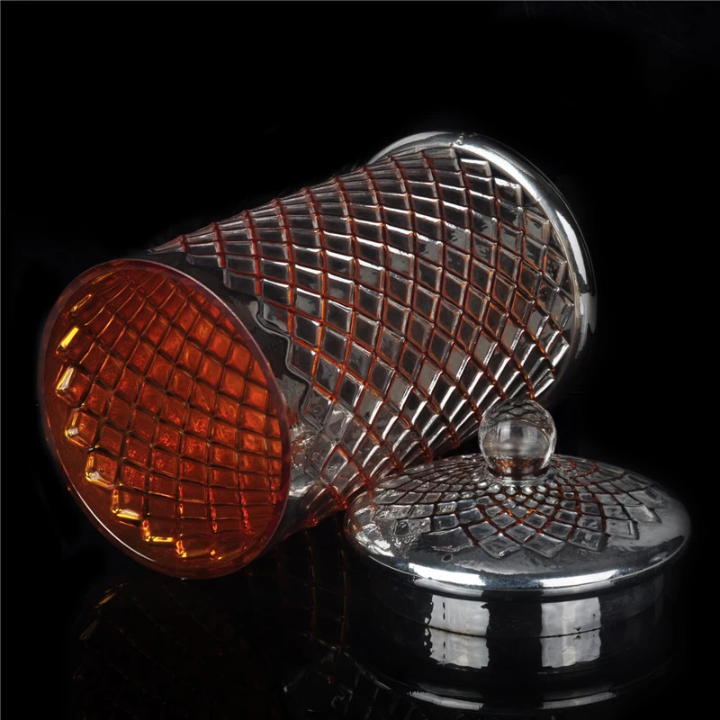 Hot sale bulk mosaic votive glass candle holder with glass stand
