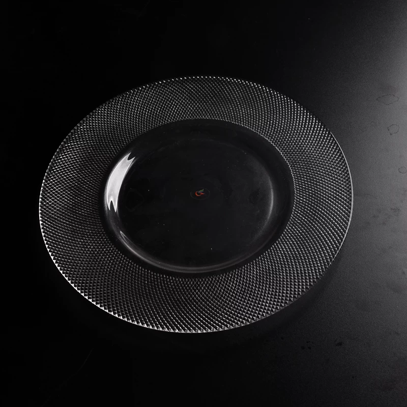 Transparent round flat dish glass plate