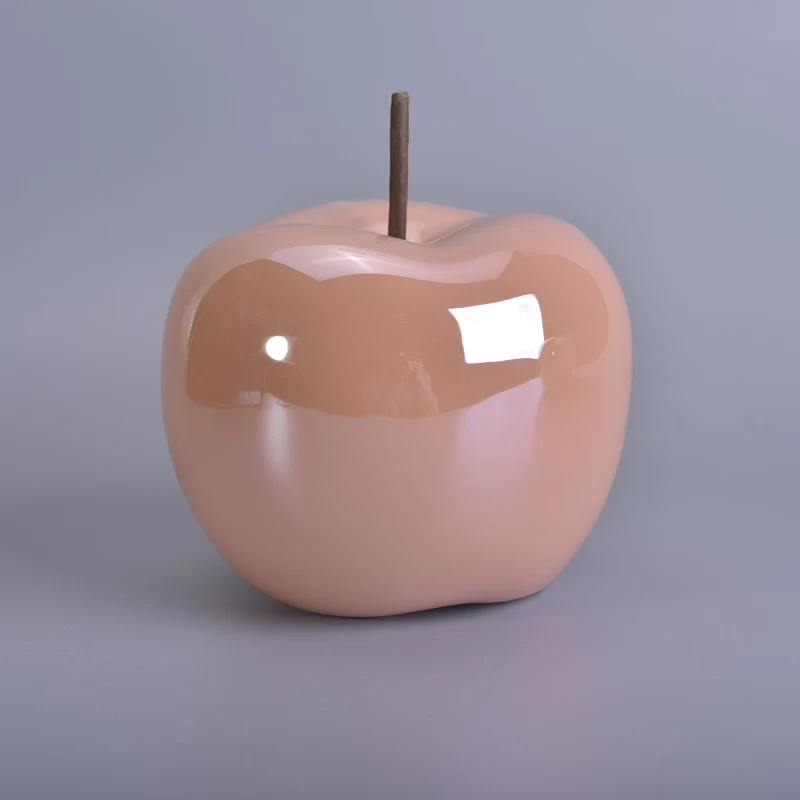 Apple Shaped Decorative Pearl Glazed Ceramic Table Centerpiece