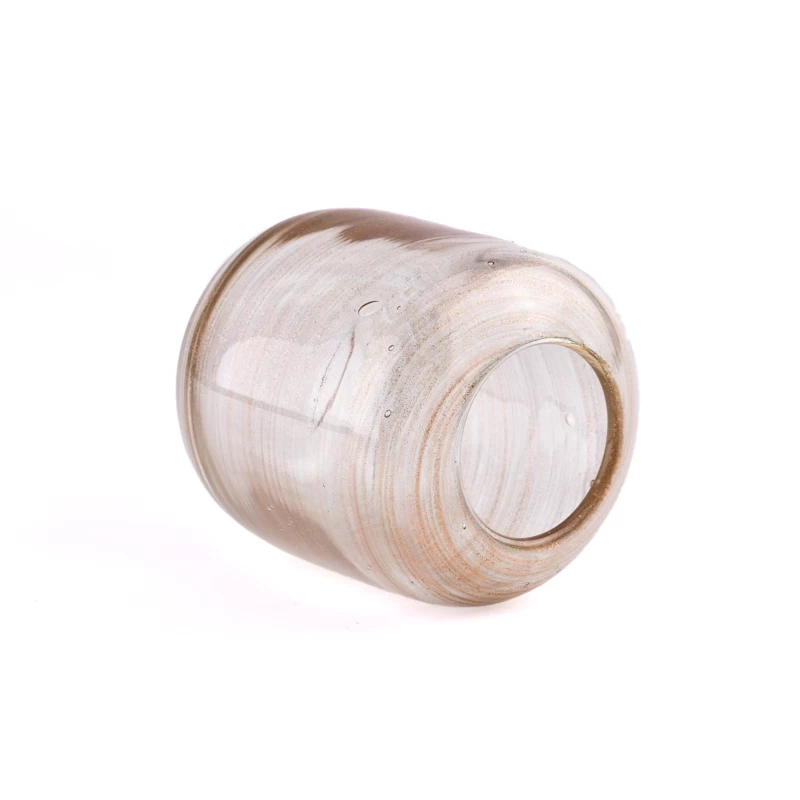 unique cylinder glass candle jar with round bottom wholesale