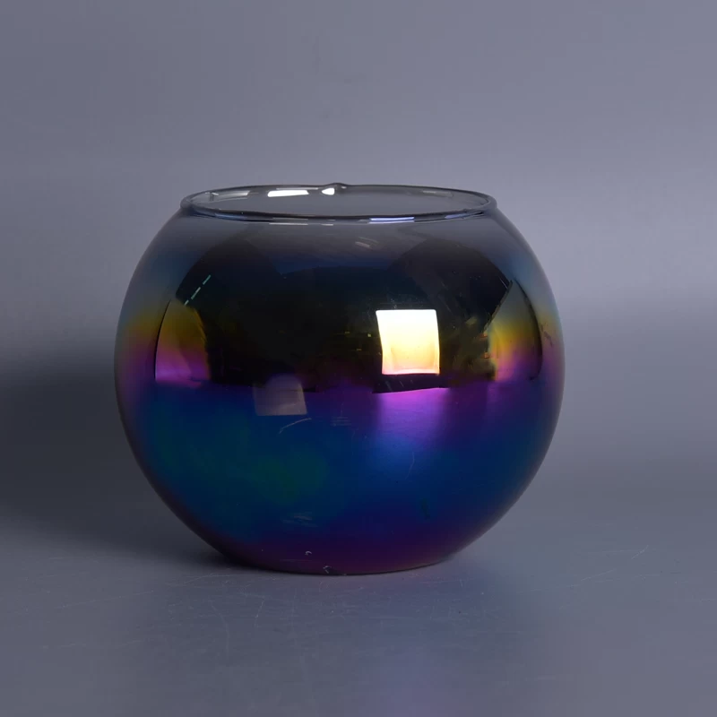 ball shape decor iridescence lantern glass candle jar