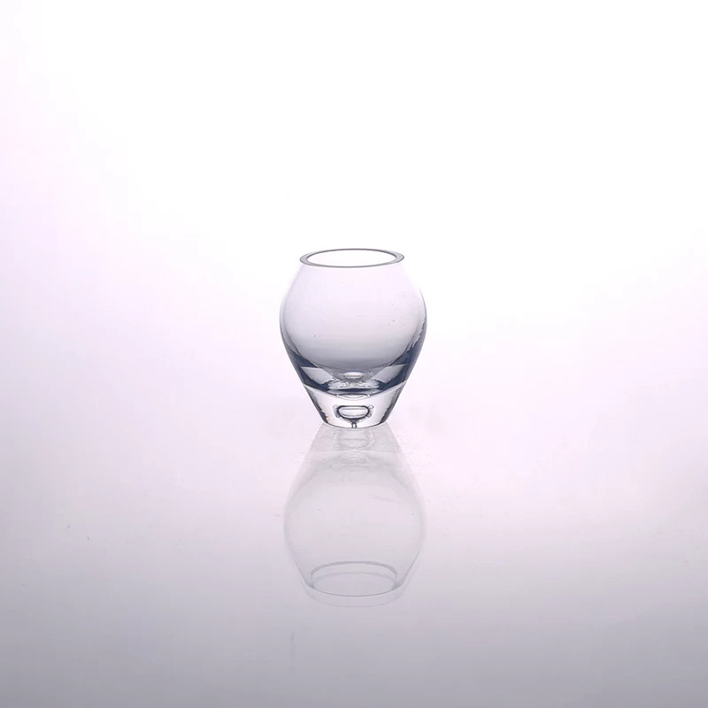 clear candle holder in egg shape