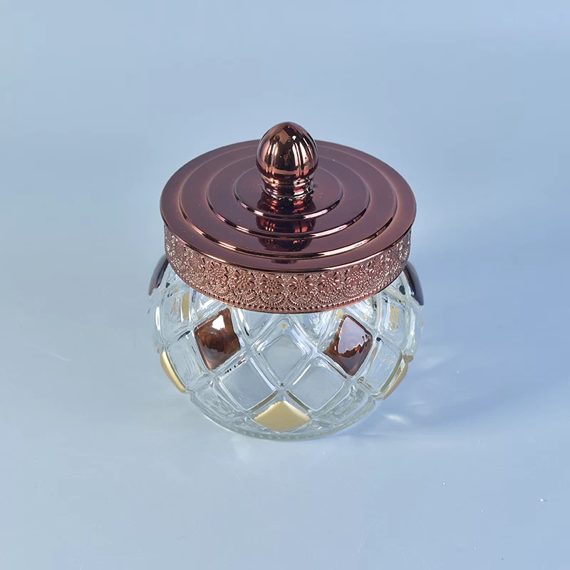 glass candle container with lid