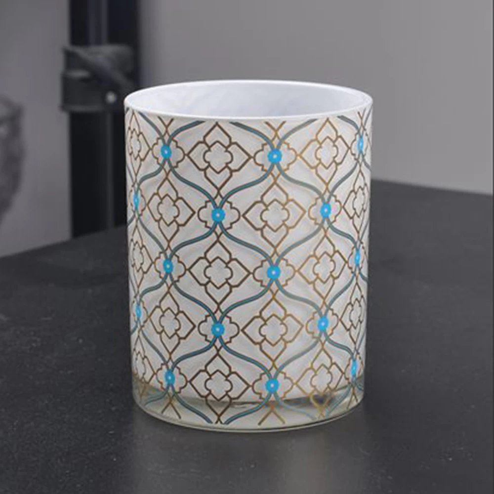 decal printing glass candle holder