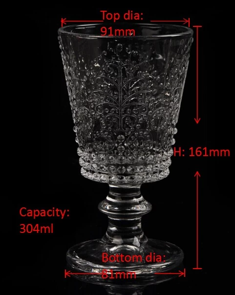 Big stemware clear glass candle holder, glass candle cup