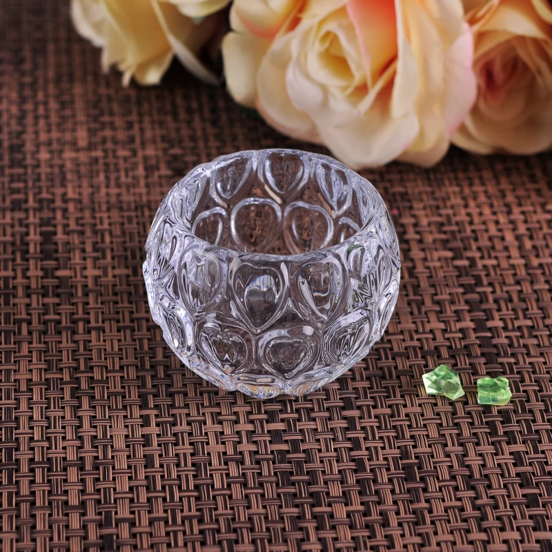 Wholesale Crystal Heart Small 3oz glass candle holder