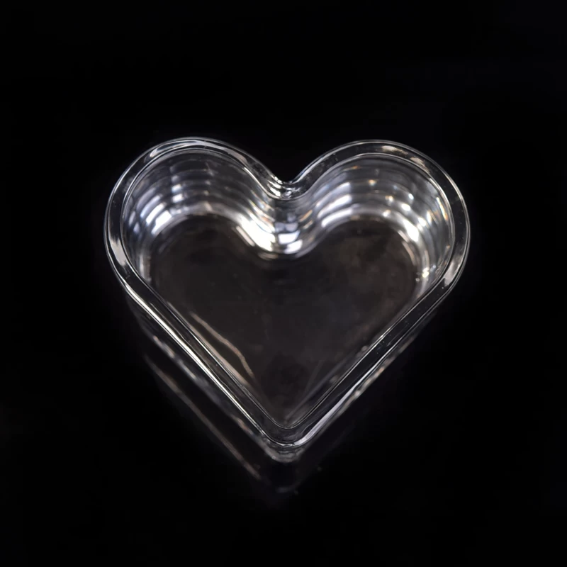 heart shape glass tealight candle holder