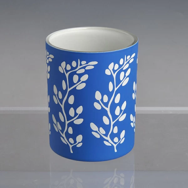 Hand painting Glass Candle Holder