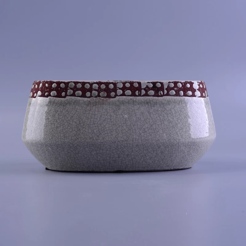 Oval ceramic China porcelain candle holder