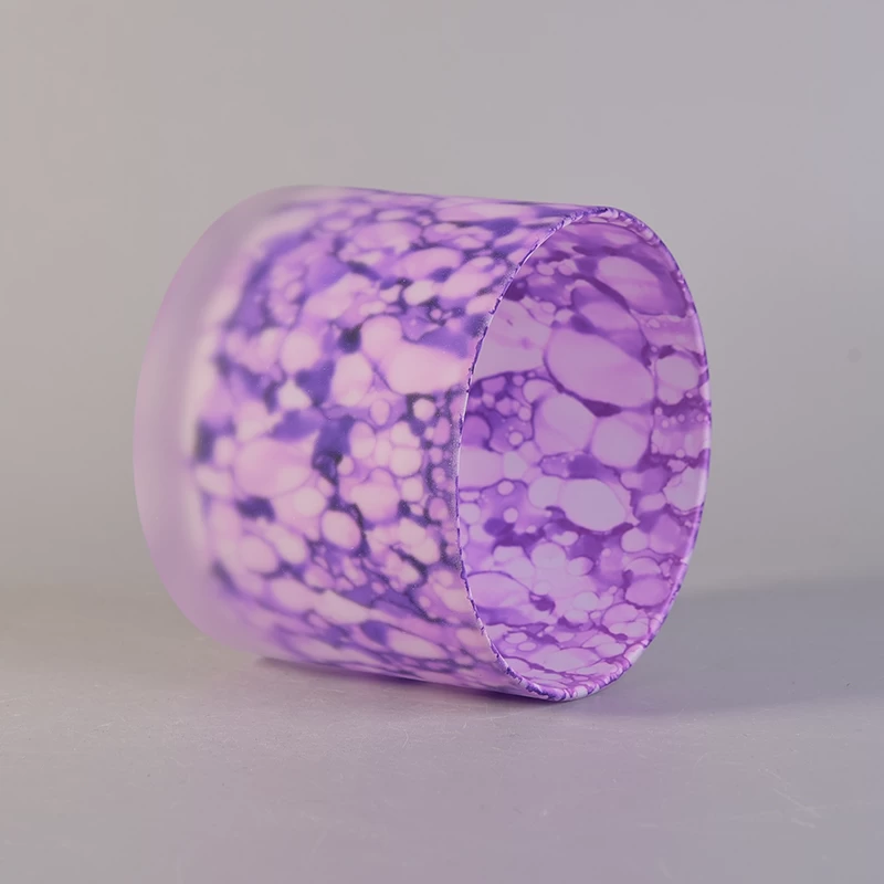 Purple bubbles effect pretty glass candle vessel