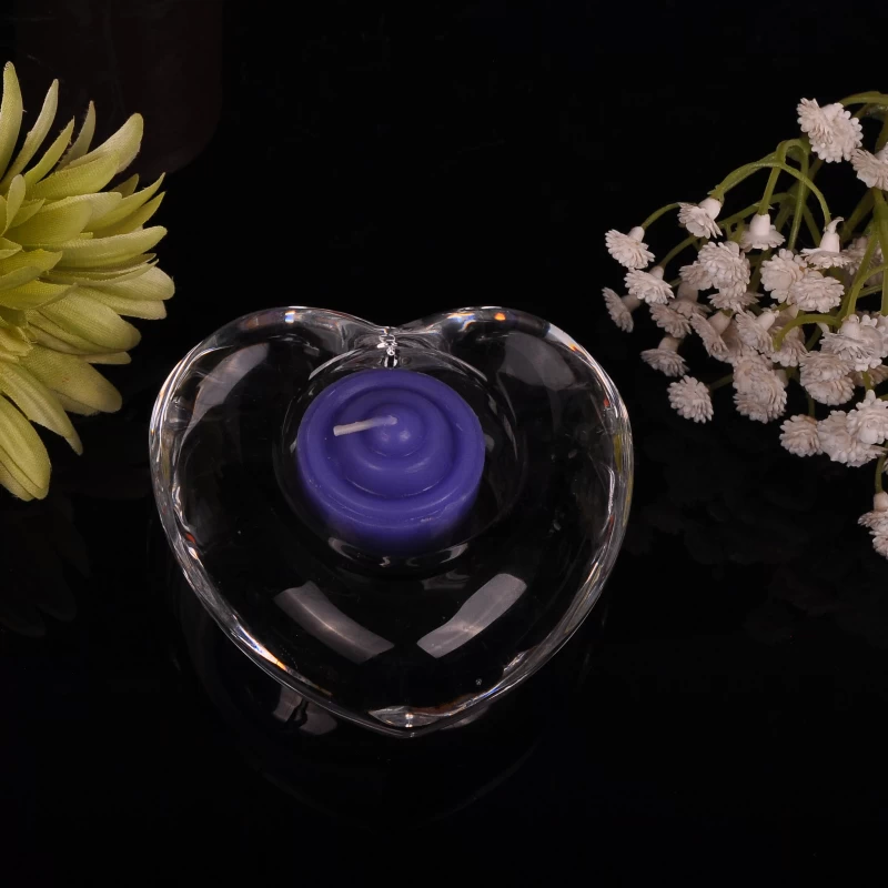 heart shape glass candle holders