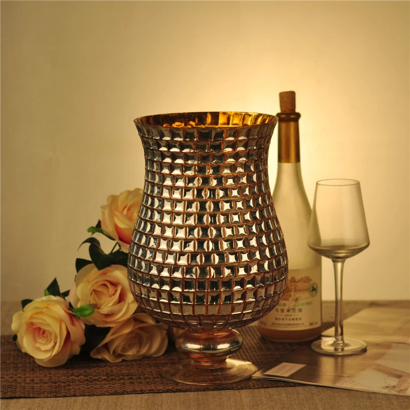 Mosaic glass candle holder votive glass tealight holder