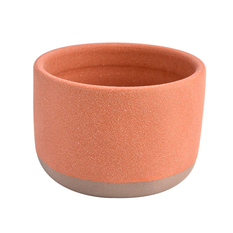 custom solid color round ceramic candle container supplier