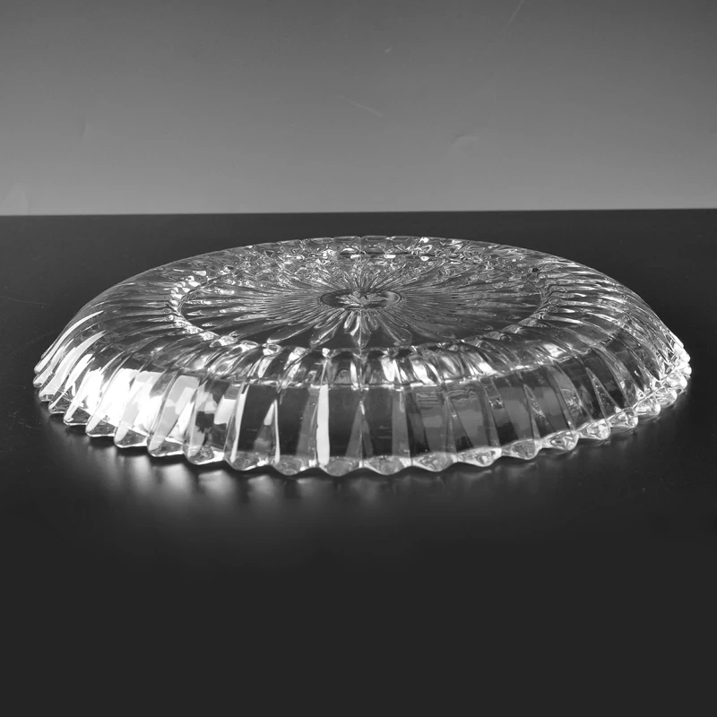 Round Stripe High White Glass Plate