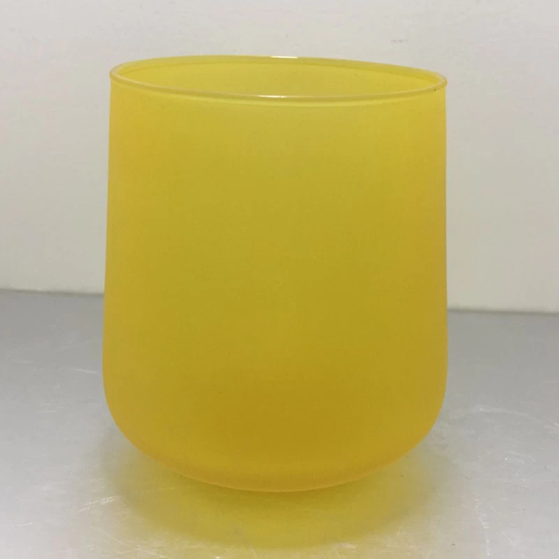 398ml Yellow wholesale 30 oz tumbler glass colored candle jars