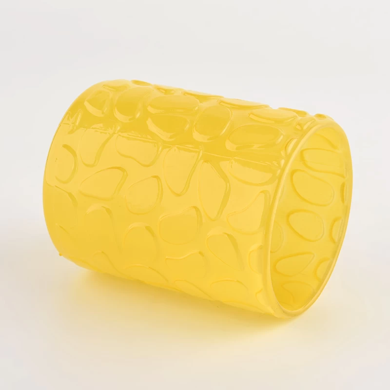 yellow glass candle jar 10oz glass candle vessel wholesale