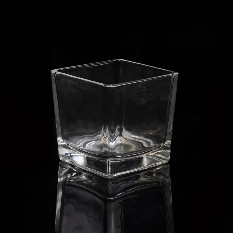 cube glass candle jar