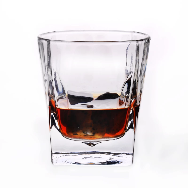 Custom whisky glass with square bottom