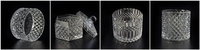 Woven Pattern Glass Candle Holders from Sunny Glassware