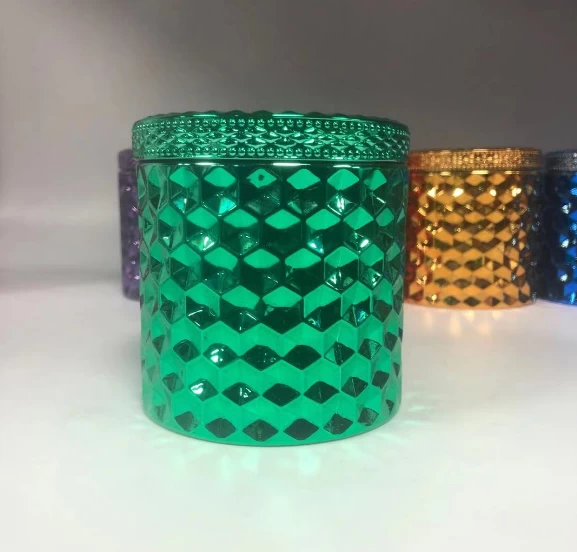 colored electroplating woven jar with lid silver inside