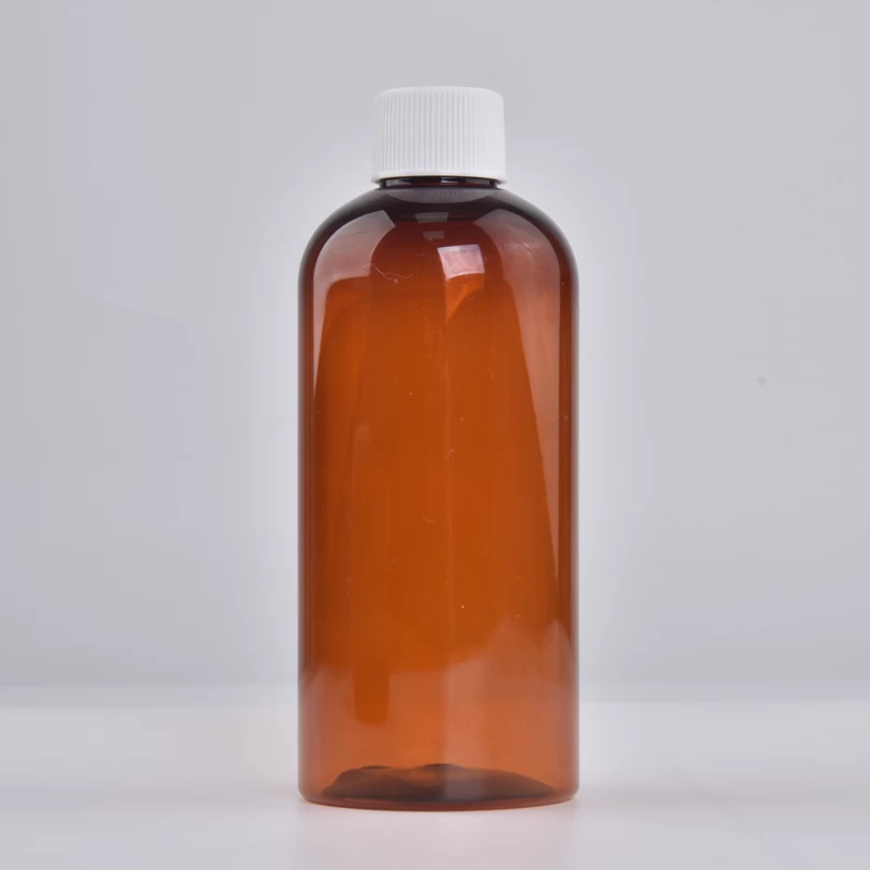 200ml 300ml Empty Amber Shampoo Bottles Plastic Lotion Bottles with lid Wholesale