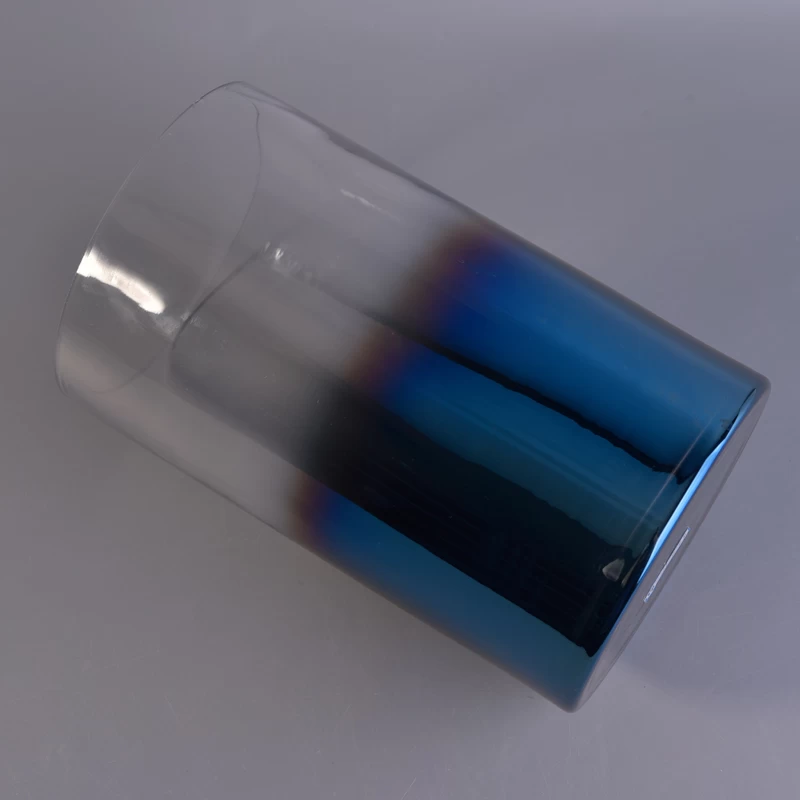 cylinder iridescence glass candle jar
