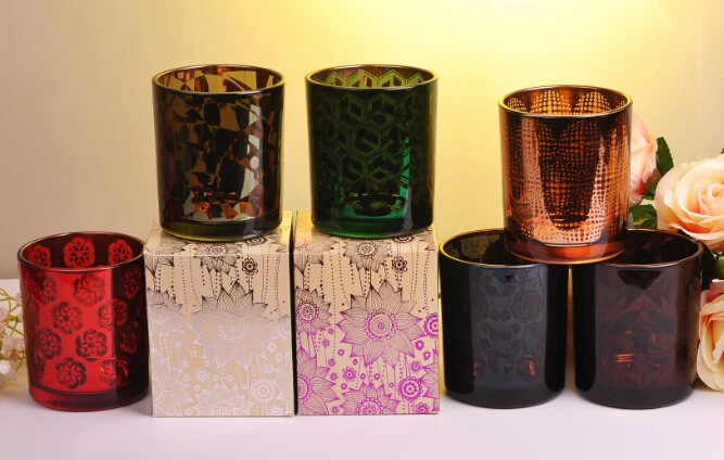 Luxury Laser Engraving Glass Candle Holders