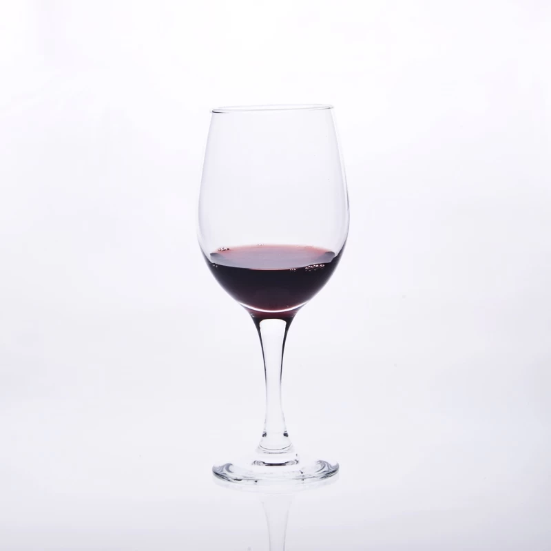 Elegant French transparent stem red wine glass
