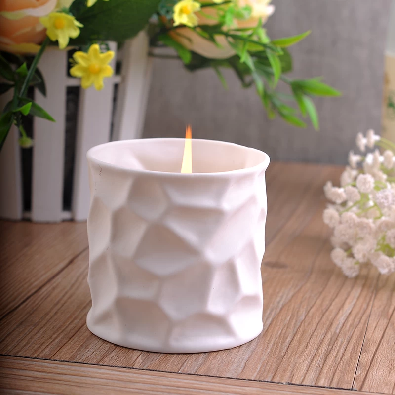 White house ceramic tea light candle holder