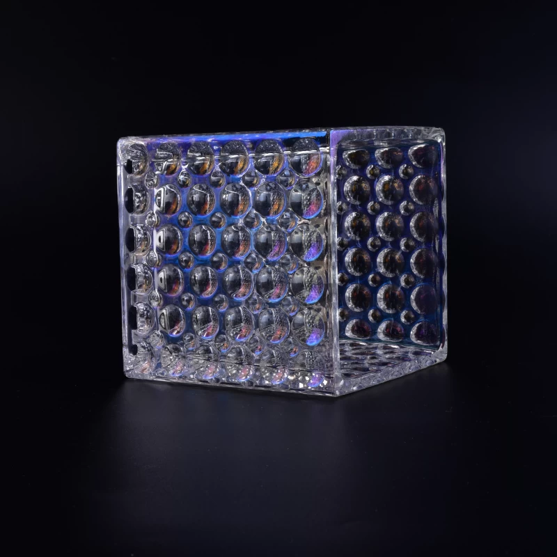 New product crystal round dots square candle holder glass 