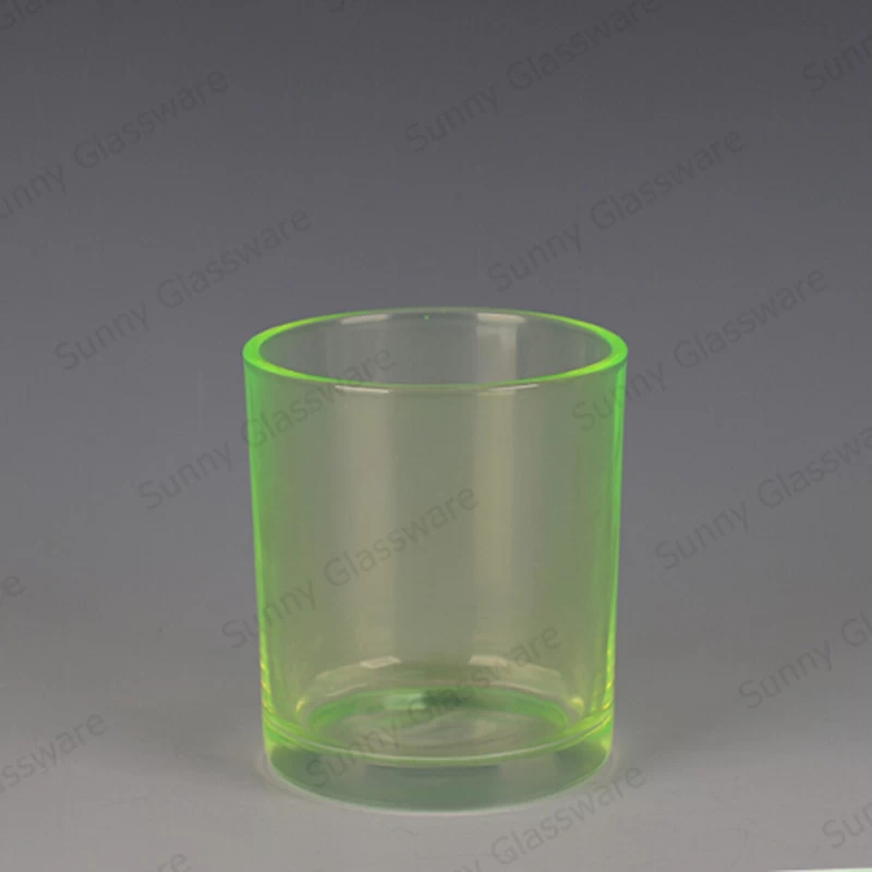 transparent color glass candle holders