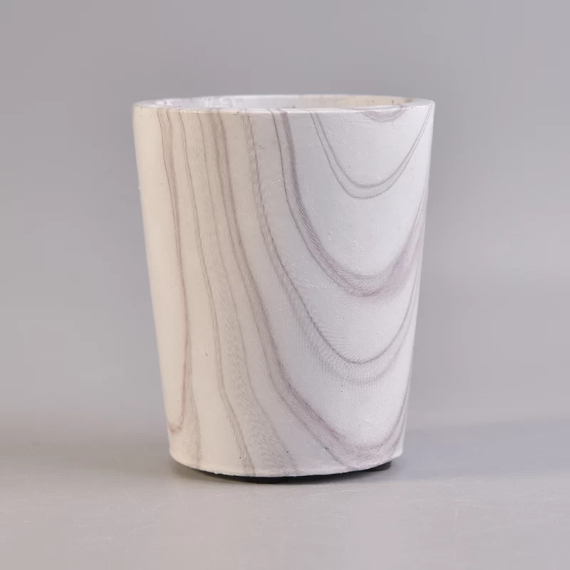 Hot popular taper marble concrete candle jar for home 