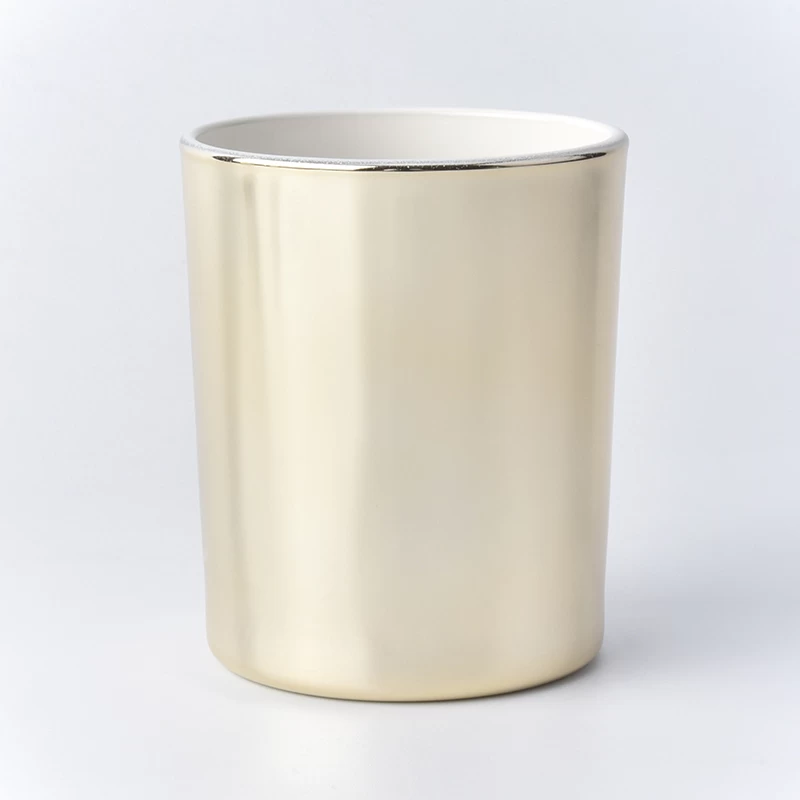 10 oz metalized glass candle jar
