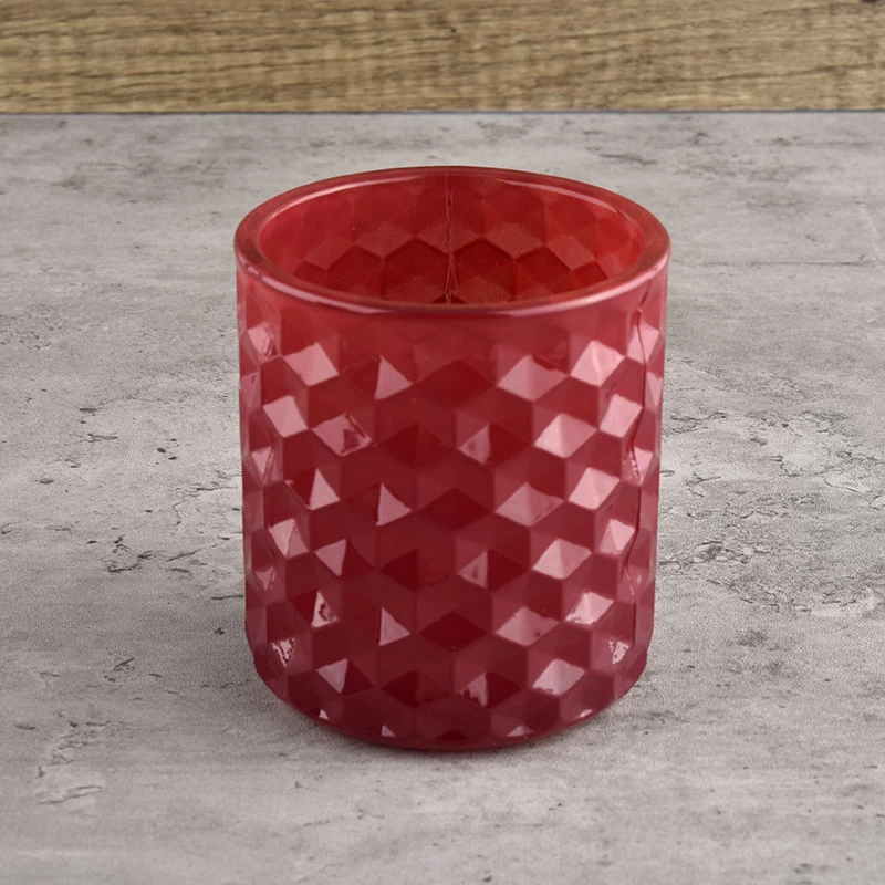  300ml popular diamond glass candle glass vessels for home decor