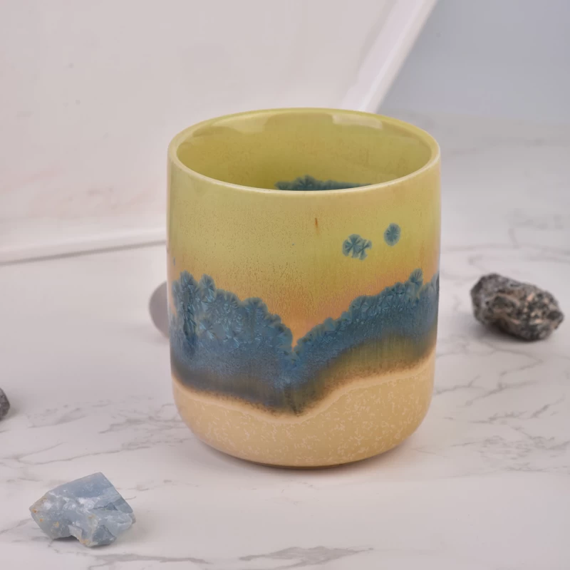 10oz  ceramic candle jar custom design candle vessel with home decor