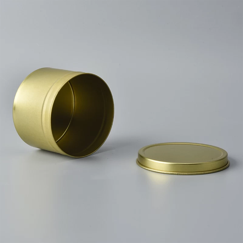Wholesale round gold tin case candle containers