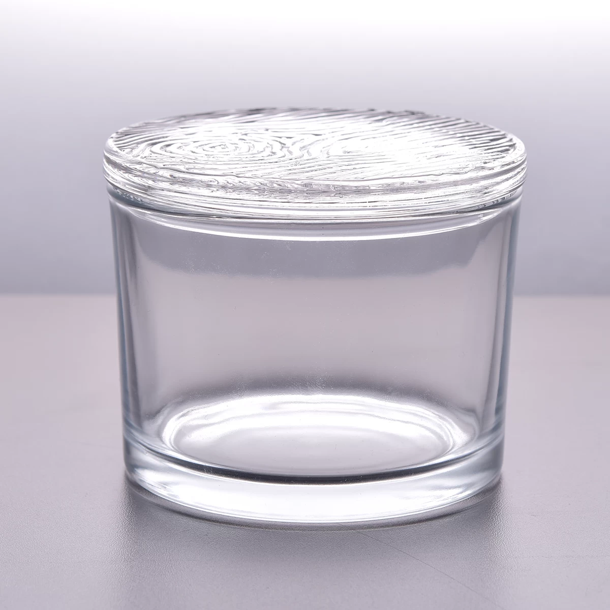 3 wick clear candle vessel with lid