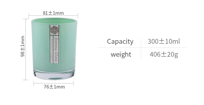 300ml inside spraying color glass candle jars wholesale