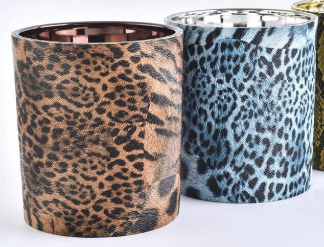 leopard print candle holders