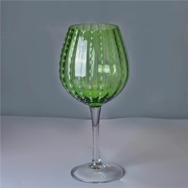 630ml Green Mouth Blown Martini Glass
