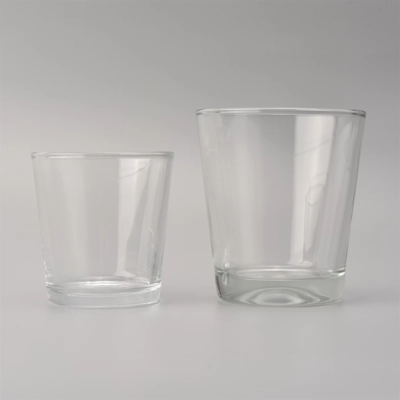 v shape glass candle jars