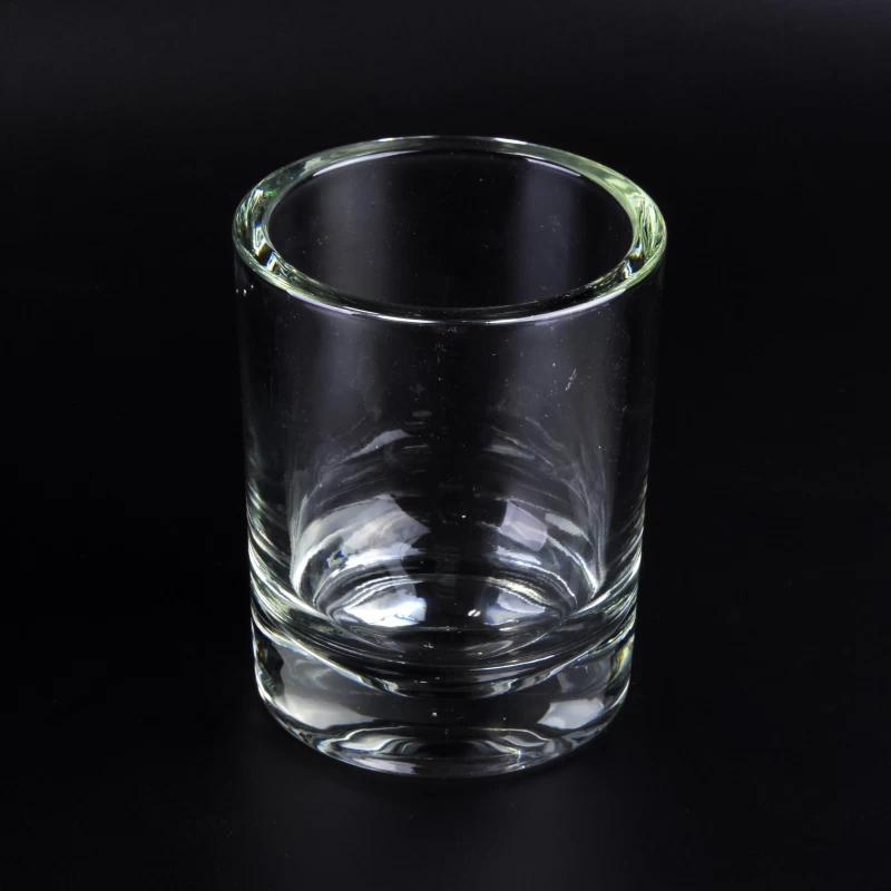 Unique thick wall black spray color votive glass candle holder