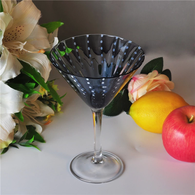 Hand made stemware colored glass candle holder